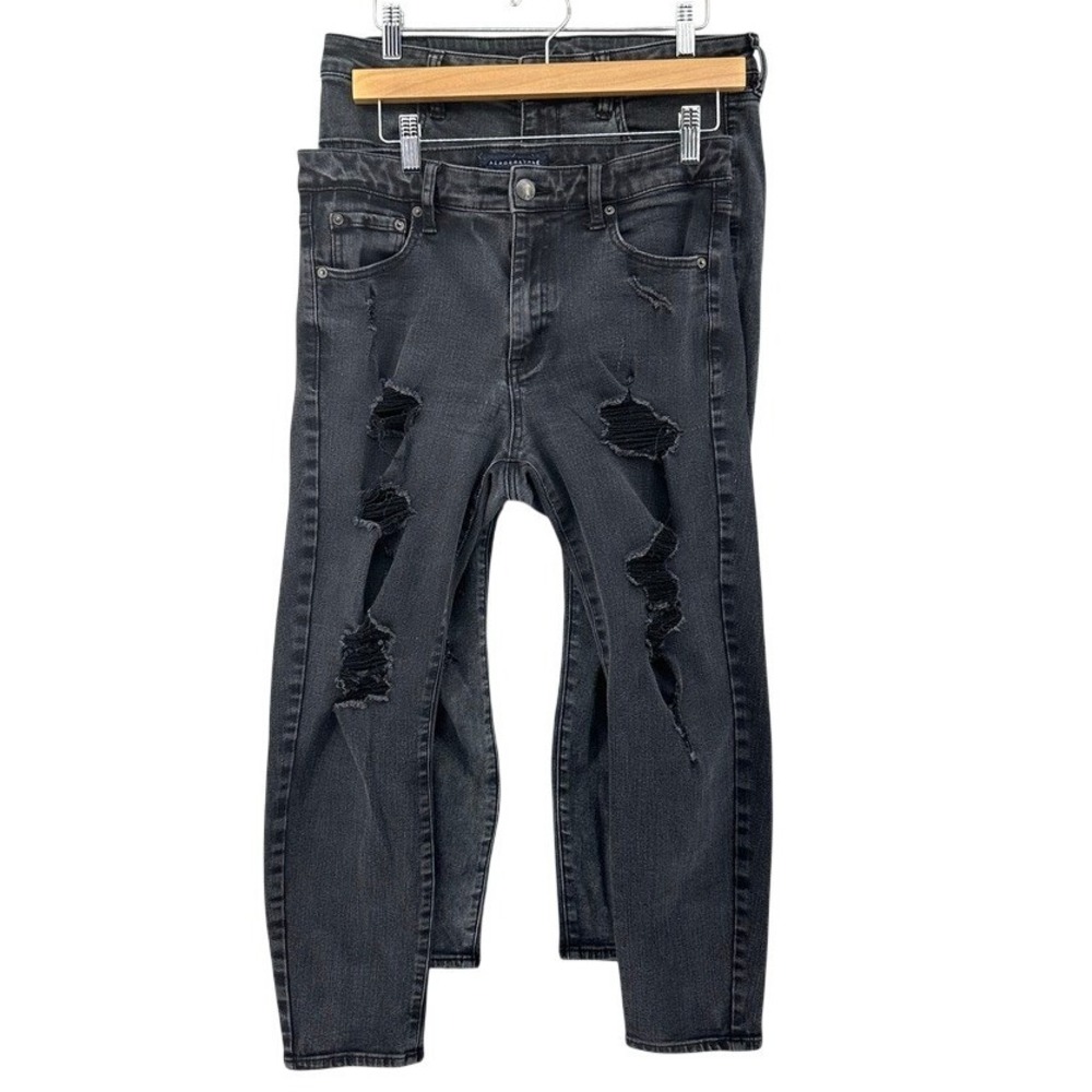 American Eagle + Aeropostale Black High Rise Next Level Stretch Distressed Jeans